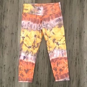 Tie-Dye High-Waist Leggings - Yellow & Orange